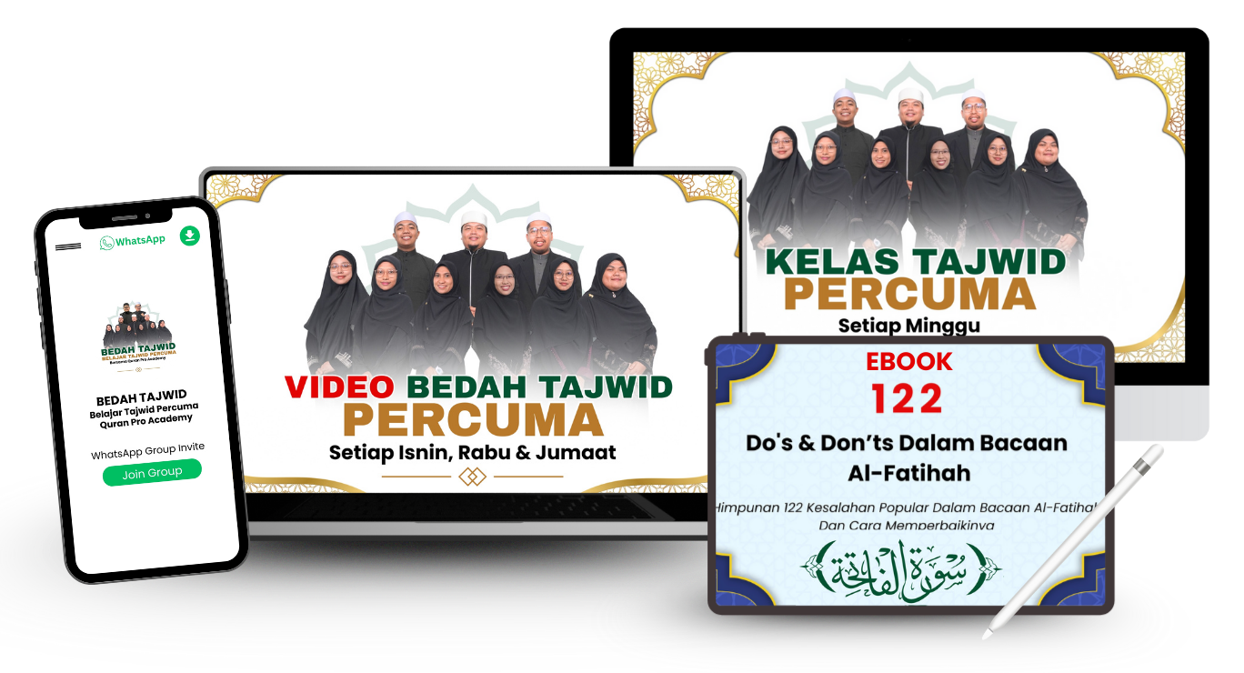 Mockup bahan Bedah Tajwid & bonus untuk peserta